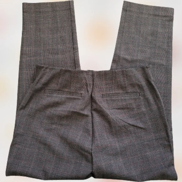 LOFT slim tailored high waist ankle length dress pants, 33, brown
